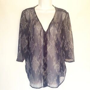 SALE BB Dakota Sheer Blue Snake Print Top (0087)